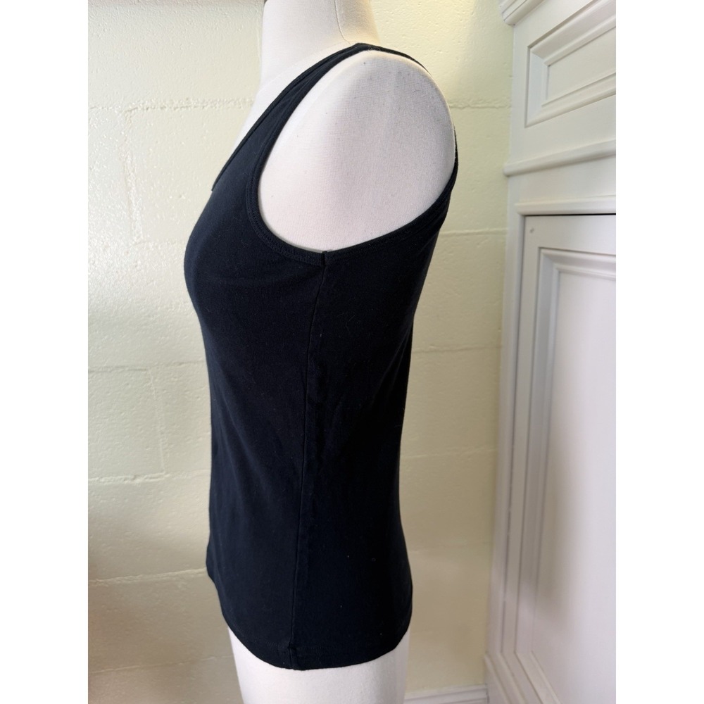 Vtg American Apparel TESLA Forever More Tank Top Black Gold Logo Made USA Size L - Picture 3 of 7